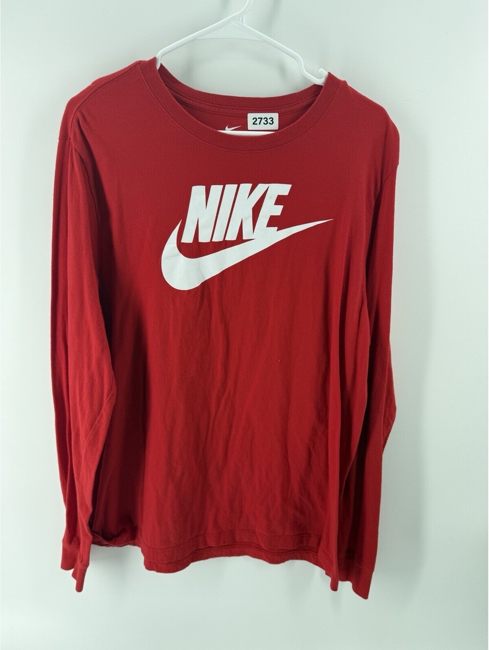 Nike Tee Men’s T-Shirt long sleeve Color Red White Long Large